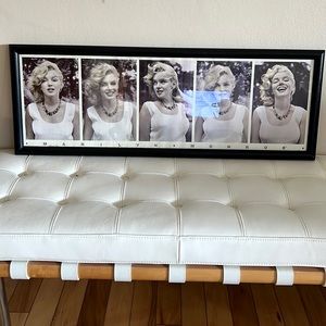 Framed Marilyn Monroe retro poster. 5 classic Marilyn poses 38 w x 13.75 h